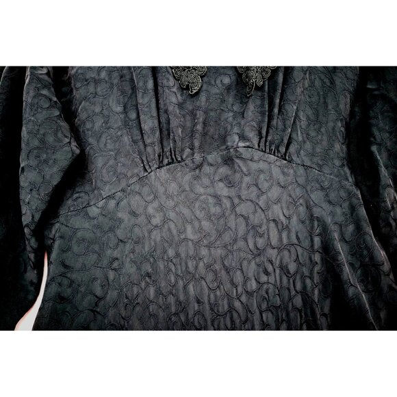 Y2K Vintage Carole Little Green Jacquard Whymsiegoth Dress Lace Grannycore Boho - Picture 4 of 11